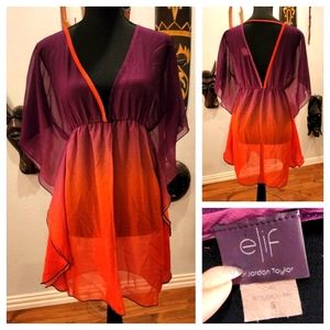 elif by Jordan Taylor, Purple/Orange, Swim Coverup, Size S